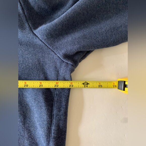 Johnny Was Addison Rib Detail Zip Up Indigo Blue Hoodie Sweatshirt Size Medium - Picture 7 of 12